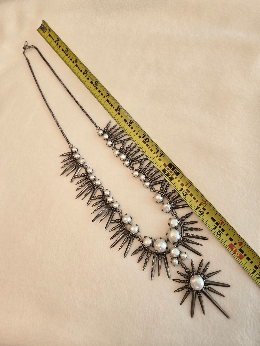 Kendra Scott Gabriella Vintage Silver and Pearl Statement Necklace - Picture 7 of 7